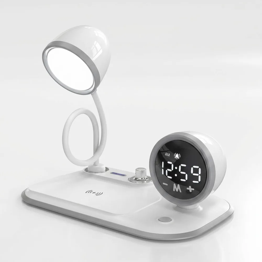 Wireless Lamp + Rounder Clock White